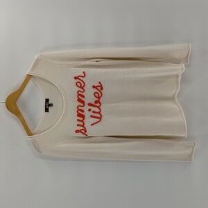 Marled Reunited Clothing sweater  cream "Summer Vibes" long sleeve size XL